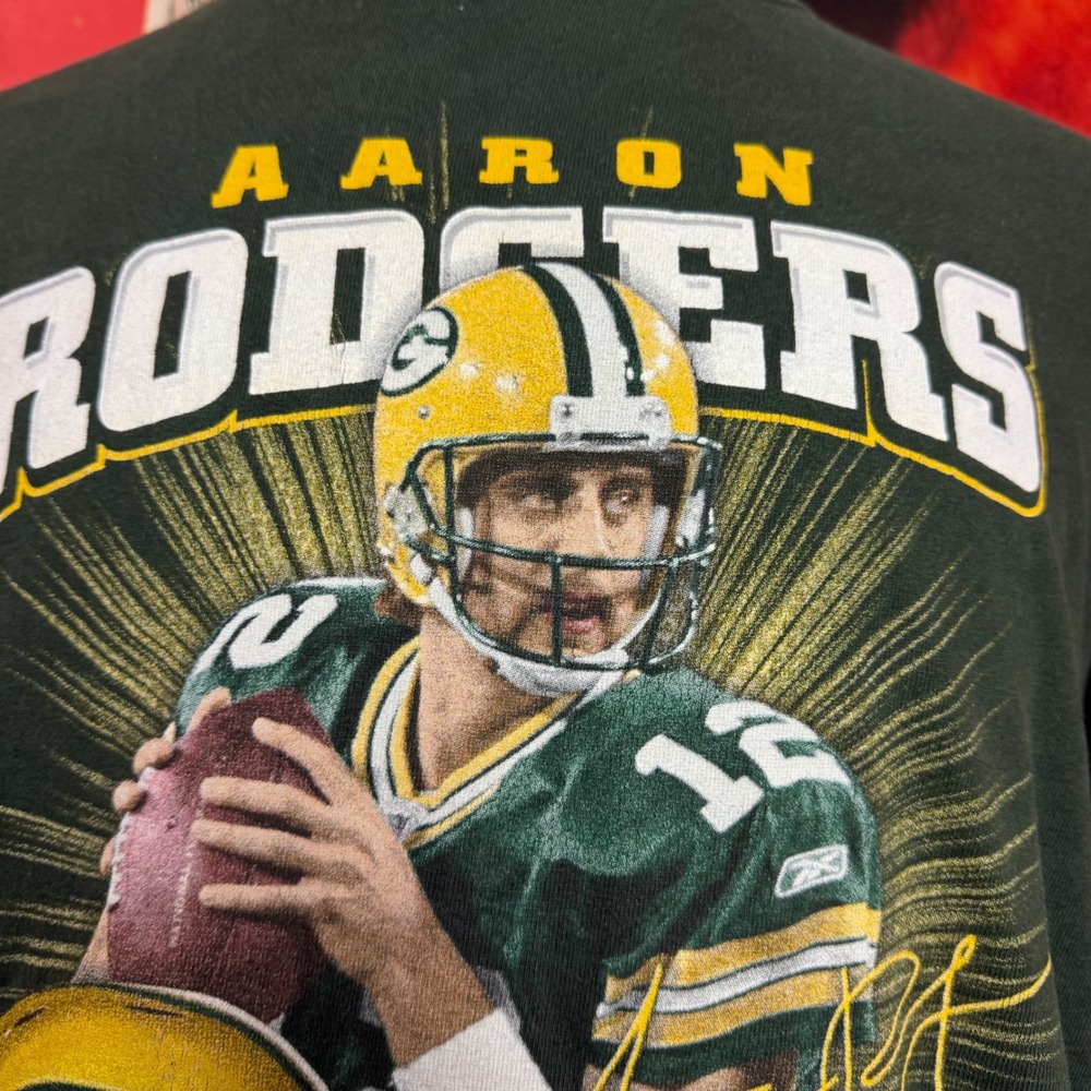 Green Bay Packers‎ Aaron Rodgers NFL Football Quarterback T Shirt Men's Size XL - Picture 2 of 6